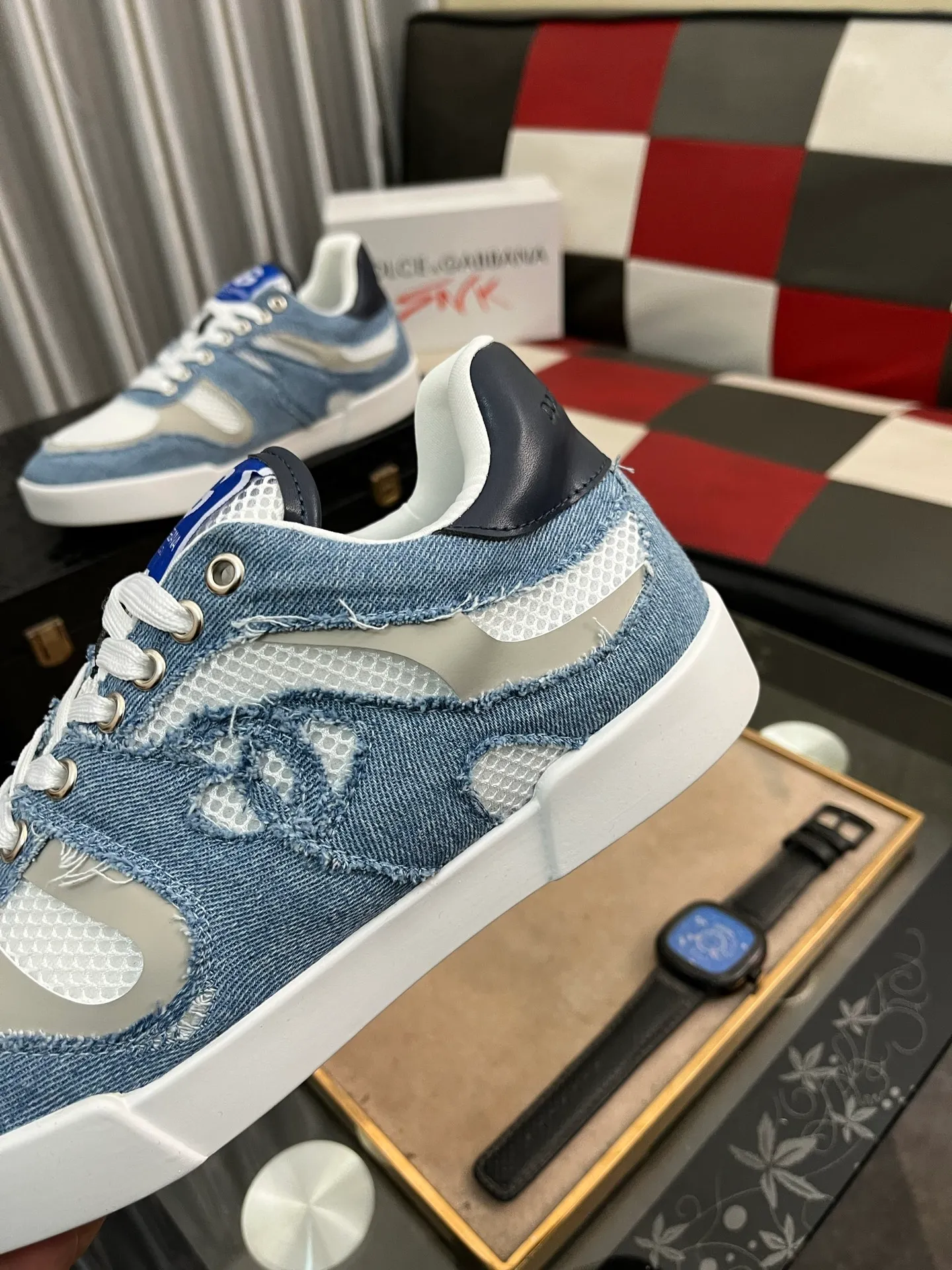 Men's shoes 💰440⌚️⌚️【DG～】Men's casual shoes are on sale at the same time 🔶🔷🔜The upper is made of cowhide stitching fabric ➕Mesh lining, comfortable and breathable, sole: original comfortable and wear-resistant outsole, ⚠️The real thing📱Photographed🎬The real thing is better📢📢📢Number: 35-46